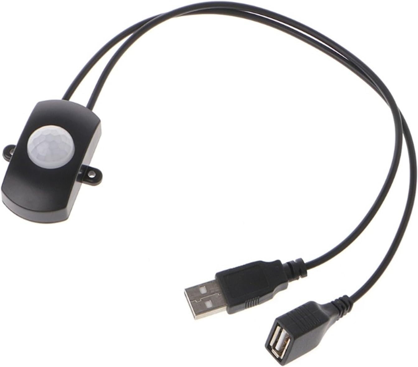 DC5V-24V 12V Human Body Infrared Motion Sensor Detector Control LED Light bar photosensitive Sensor Switch DC Connector(TDL-2023USB Black)