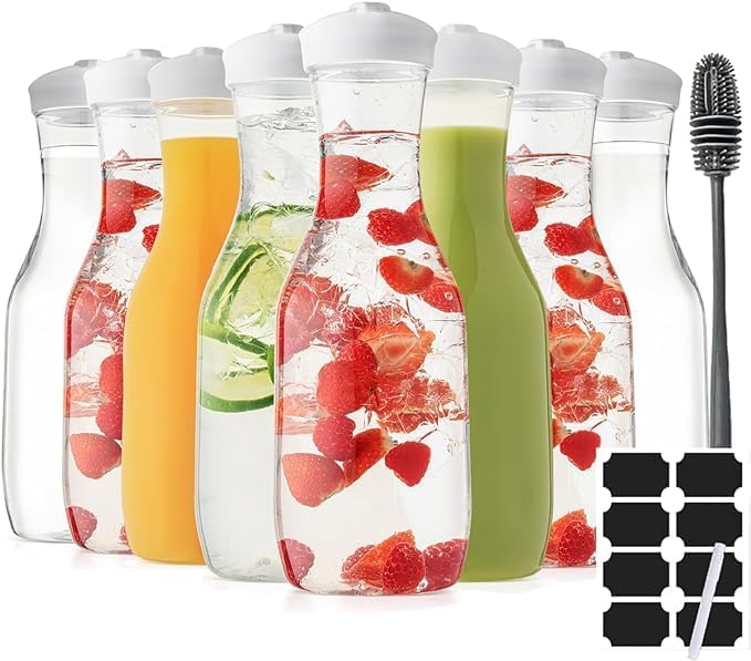 Transparente Kunststoff-Karaffe 1,5 Liter – Mit Deckel, BPA-frei, Für Getränke, Saft, Mimosen