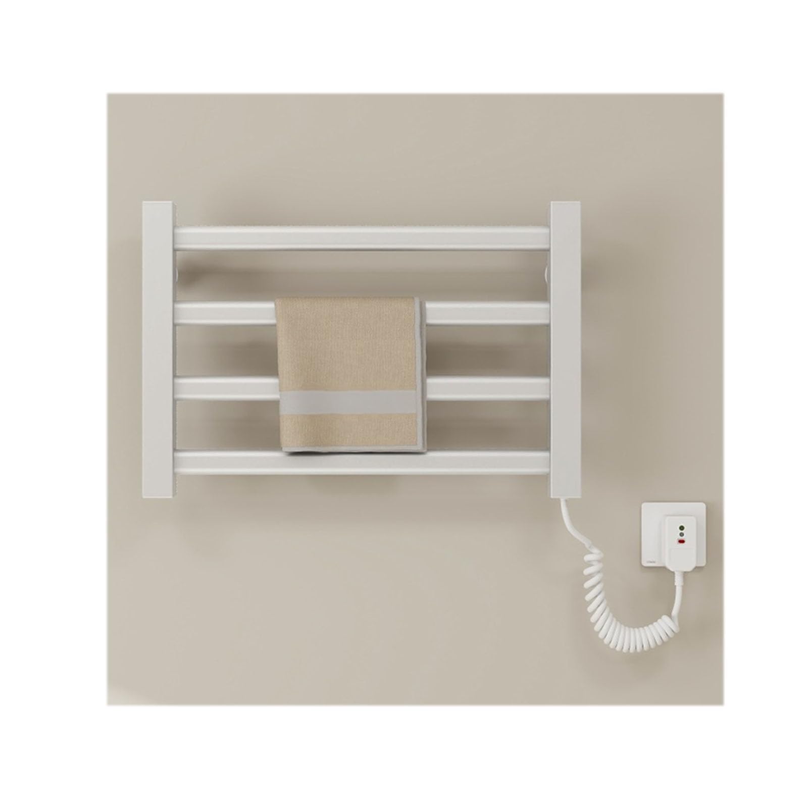 Heated Towel Racks Rotatable Electric Heated Towel Rack, Wall-Mounted Design, Plug and Play, Fast Drying, Space Saving, No Drilling Required, Suitable for Bathrooms(White)