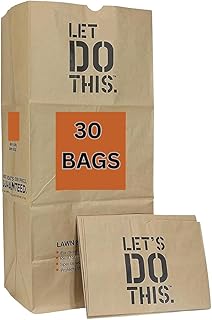 30-Pack Heavy-Duty Lawn & Leaf Bags – 30 Gallon Kraft Paper, 2-Ply, Tear-Resistant, Self-Standing, Biodegradable & Eco-Friendly – Assorted Prints (Random)