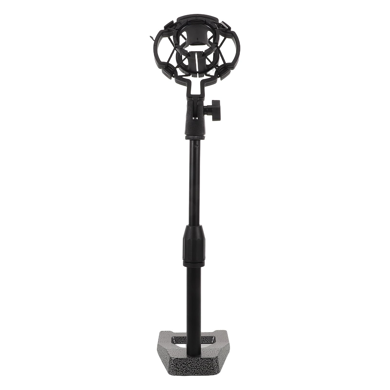 Supporto Microfono da Tavolo Nero in Metallo Base Zavorrata | Altezza Regolabile, Clip Antivibrazione in Plastica, Design Compatto e Portatile per Streaming e Produzione Musicale