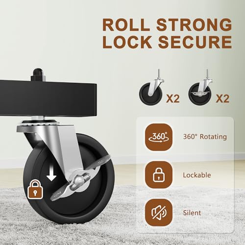 Hoctieon Z Clothes Rack with Cover, Metal Heavy Duty Clothing Rack, Rolling Garment Rack with Wheels, with Dustproof Cover Waterproof Protector, with 2 Durable Zippers, for Hanging Clothes, Black by Hoctieon - Used condition - Image 5