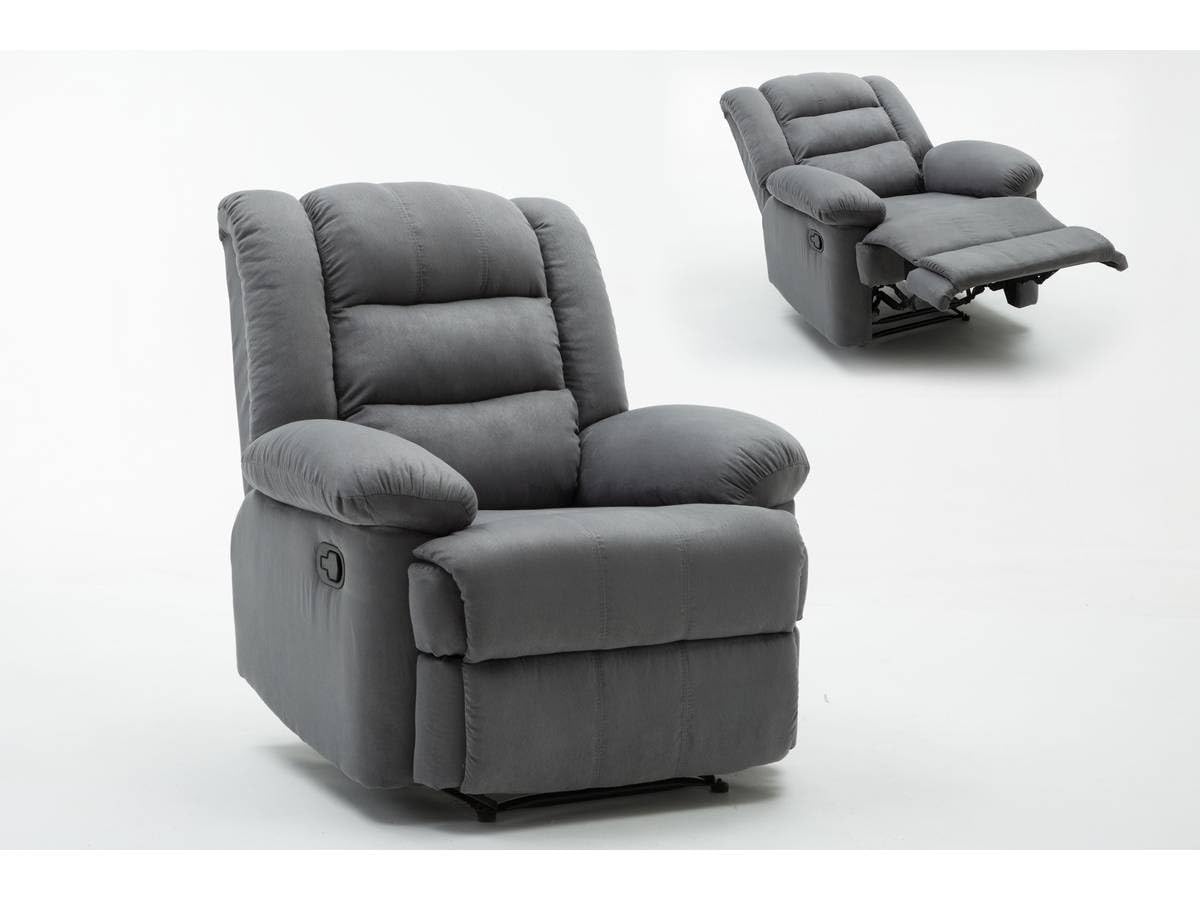 Fauteuil relax Buckingham gris clair de bureau et salon Habitat et Jardin