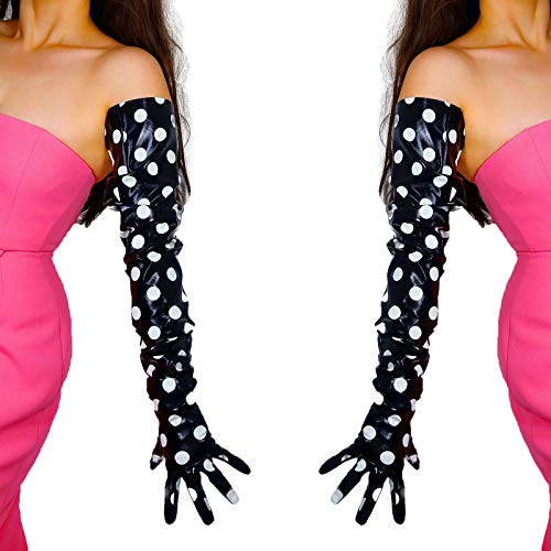 Image of DooWay Unisex 90CM LONG LEATHER GLOVES Oversized Loose Fit 35 Inches Shoulder Length Faux PU for Adult Party Cosplay Costume