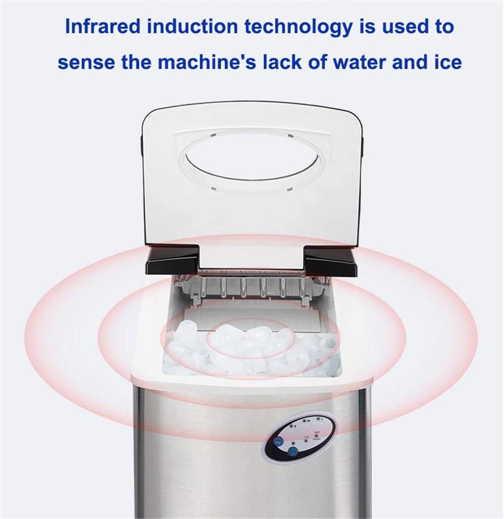 Portable Ice Maker Macchina for controsoffitto, cubi di Ghiaccio Pronto in 8 Minuti, Fare 66 libbre di Ghiaccio in 24 Ore con Display a LED Ideale for Feste Bevande Miste