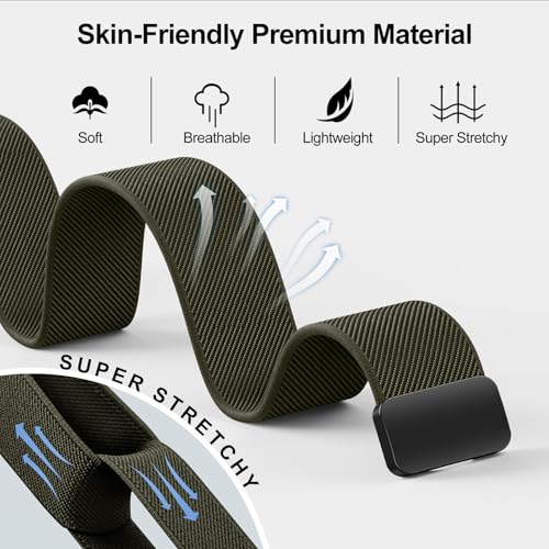 Image of Stretchy Magnetic Band for Samsung Galaxy Watch 9 8 40mm 44mm /Classic 46mm | Elastic Fabric, Nylon Sport Strap Replacement Wristbands No Gap for Samsung Galaxy Watch 8 9 Band 40mm 44mm /8 Classic 46mm