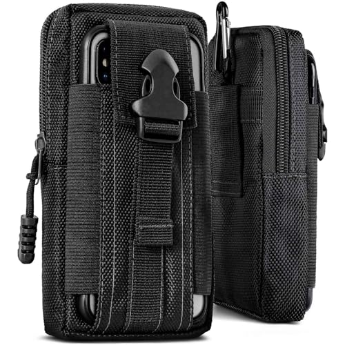 Support ceinture Motorola Moto E7 Plus et sac banane nylon noir avec mousqueton