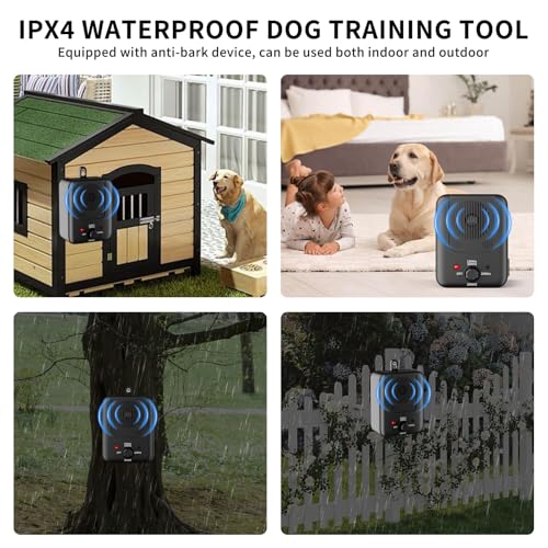 QEWEUUIE Anti Bell Gerät Hunde,3 Modi Antibell Ultraschall Gerät,50 Fuß Antibell für Hunde,Einstellbare Frequenz, IPX4 Wasserdichtes,Geeignet für das Training großer, mittelgroßer und Kleiner Hunde