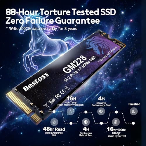 Bestoss 1TB NVMe M.2 SSD PCIe 3.0 2280 Internal SSD, Up to 2400MB/s | PCIe3.0 SSD, 3D NAND Dynamic SLC Cache, For Students, Home Entertainment, Office Work, Compatible with PC Desktops or Laptops - Image 5