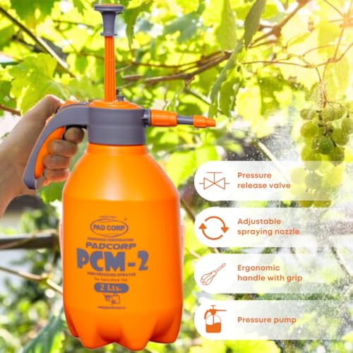 Image of Pad Corp PCM High Pressure Sprayer | Light & Versatile Battery Sprayer for Plants Gardening Cleaning Sanitizing | Ideal for Home Garden and Small Farm Use (PCM-2)