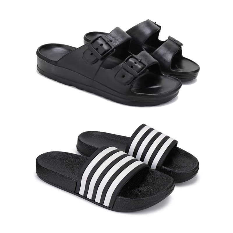 WINGSCRAFT Lightweight,Classic Slider || Sandals with Clogs for Men-Combo(2)-3115-3024-9 Black(COMBO(2)-3115-3024-9_BZ)-image-25