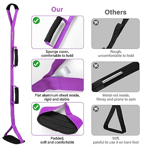 393939 long leg lifter strap with padded handgrips and feet looprigid leg lifter hipampknee replacement surgery recovery kitmobility aids foot lifter easily get in and out of bedcarwheelchair