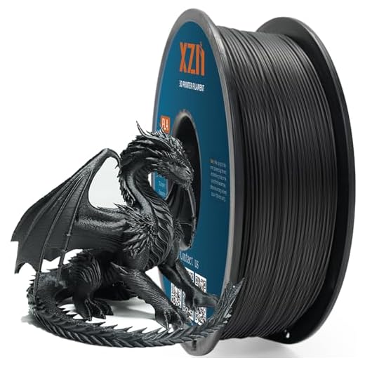⚡ XZN PLA Filament 1.75mm Black, 3D Printer Filament 1kg Spool (2.2lbs), Neatly Wound, +/- 0.02mm Precision, No Clog/Bubble, Excellent Layer Adhesion, Fits Most FDM Printers