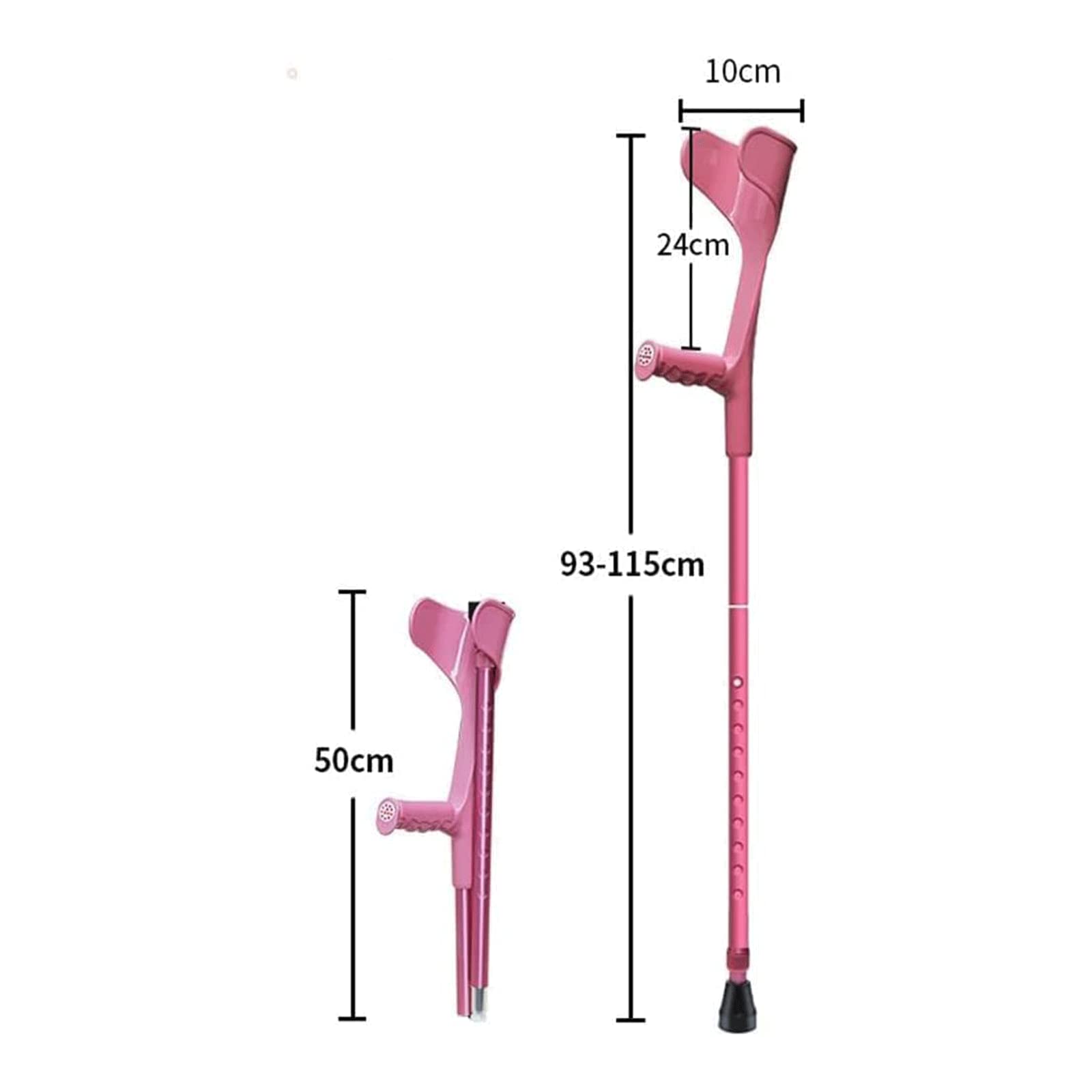 Seguridad Muletas Muletas de antebrazo, Bastones de Aluminio, telescópicos, Plegables, Medias Mangas, Codos, Bastones para Caminar, 10 Bastones Ajustables en Altura Cómodo