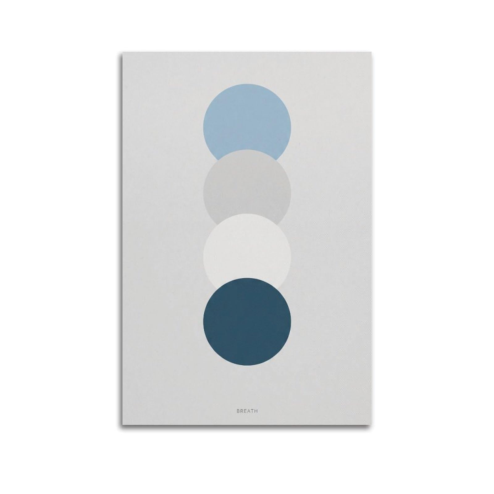 XKUGA Minimalist Zen Poster Breath Circles Calm Healing Meditation Modern Decorative Canvas Prints - Ideal Wall Art for Family, Man Cave, Game Room, Boys & Girls Bedroom 24x36inch(60x90cm)