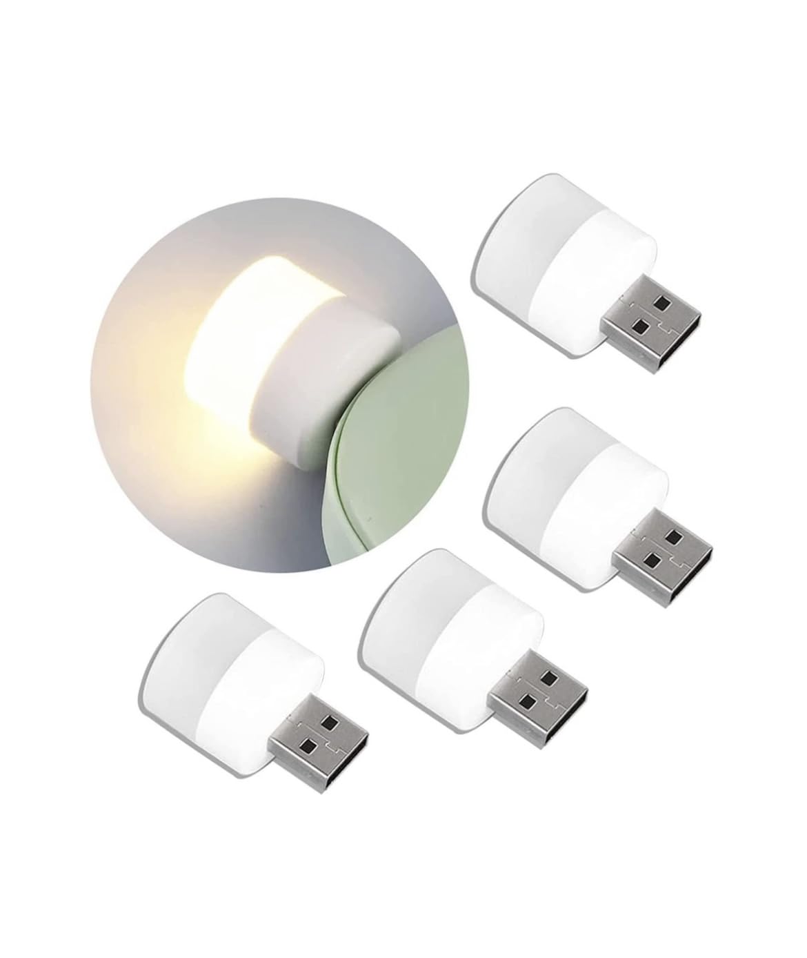 Creative LED Night Light Mini USB LED Light LED Portable USB car Bulb, Indoor, Outdoor, Studying, Sleep PC Mobile Power Charging Plug in USB (Pack of 4) (B0C86F8BNB) Amazon Price History, Amazon Price Tracker