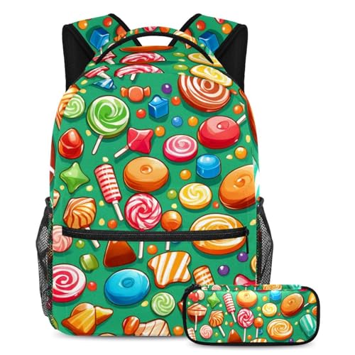 Sacs à dos motif bonbon vert multicolore enfants et adolescents