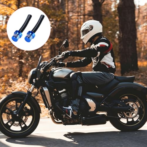 Image of 2pcs Motorcycle Breather Hose Gas Fuel Tank Cap Vent, Blue | Motorcycle Gas Cap Vent Hose Tube,Aluminum Universal Breathing Tube Fits Off-Road Motorcycles ATVs /Pit Dirt Motorcycle Bike