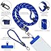 HOTEMIA Phone Lanyard and Wrist Straps, Adjustable Cell Phone Lanyard Crossbody with Detachable Wallet, 8mm Thick iPhone Lanyard for Around the Neck (Blue+Wallet)