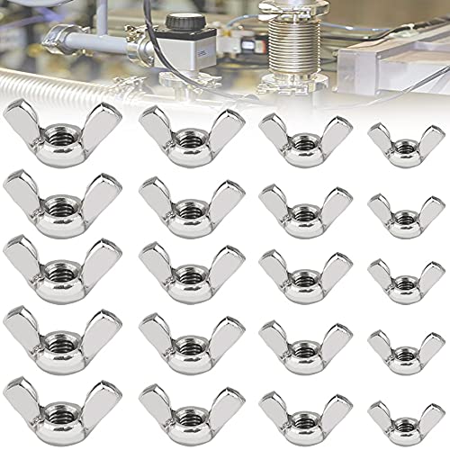 FIGFYOU 60 Stk Flügelmuttern M4/M5/M6/M8 Flügelmutter Schmetterling Mutter Silber Verzinkt Wing Nut Schmetterlingsmutter Flügelmuttern Sortiment Kit Flügelschrauben Flügelmutter für Anlagen DIY Tools