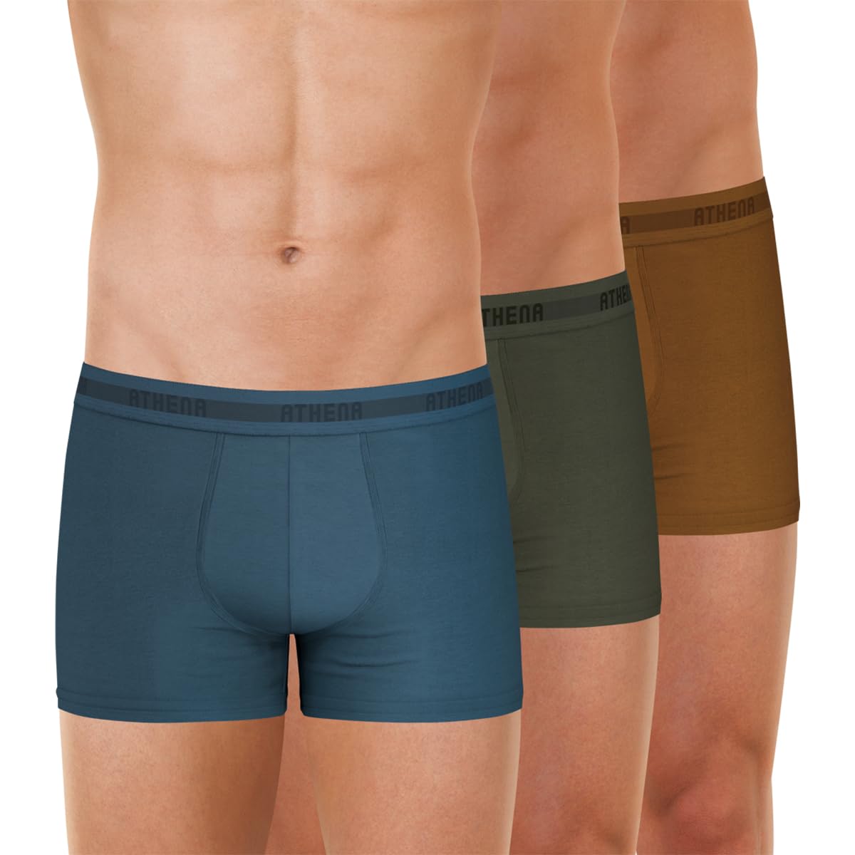 Athena Men's Easy Recycle Lc59 Underwear, Blue/Khaki/Caramel, L