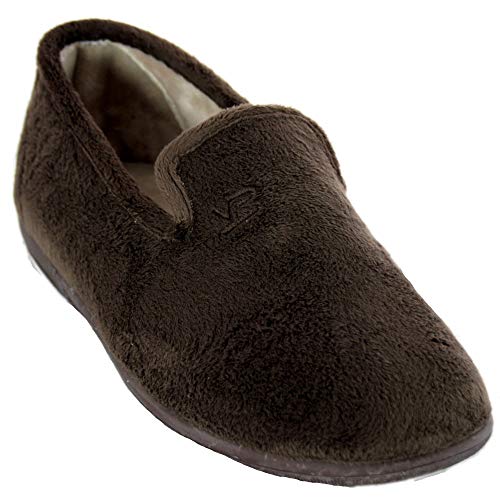 Chaussures de maison pour homme Vulcabicha 4639 marron idéales pour le cocooning