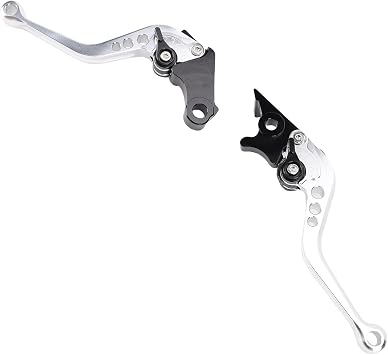 JTLB Adjustable Aluminium Alloy Anodized Motorcycle Lever with Retractable Design, GB350S, CB350 RS Replacement for Smooth Operation and Comfortable Grip Silver