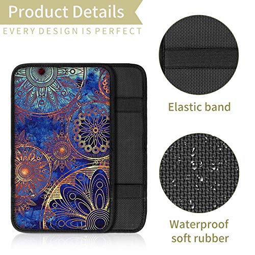 Vehicle Center Console Armrest Cover Pad, Universal Fit Soft Comfort Center Console Armrest Cushion for Car, Stylish Pattern Design Car Armrest Cover - Thumbnail 2