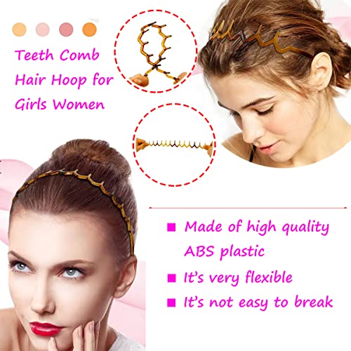 Springtime 6Pcs Plastic Comb Headbands Zig Zag Hair Headbands With Teeth Leopard And Black Hair Hoops For Girls Women #TOP1