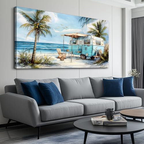 ERQINHUA Large Wall Decor For Living Room Canvas Wall Art For Office Bedroom Aesthetic Marine Beach Landscape Wall Painting Artwork Pictures Modern Beach Posters Ready To Hang Home Decor 30"x60"