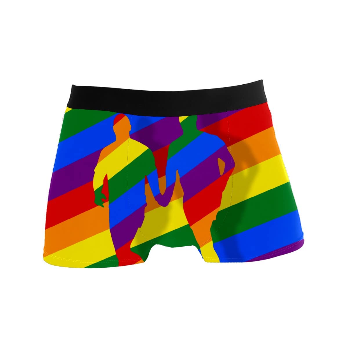 Colorful Gay Pride Rainbow Men's Boxers Briefs Man Support Underwear Stretch Low Rise Boxer Brief Trunks