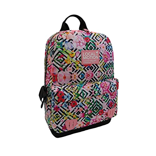 MOCHILA COSTAS JUVENIL CASUAL DIA DIA LOCAL MOTION Cor:Preto Florido;tamanho:M