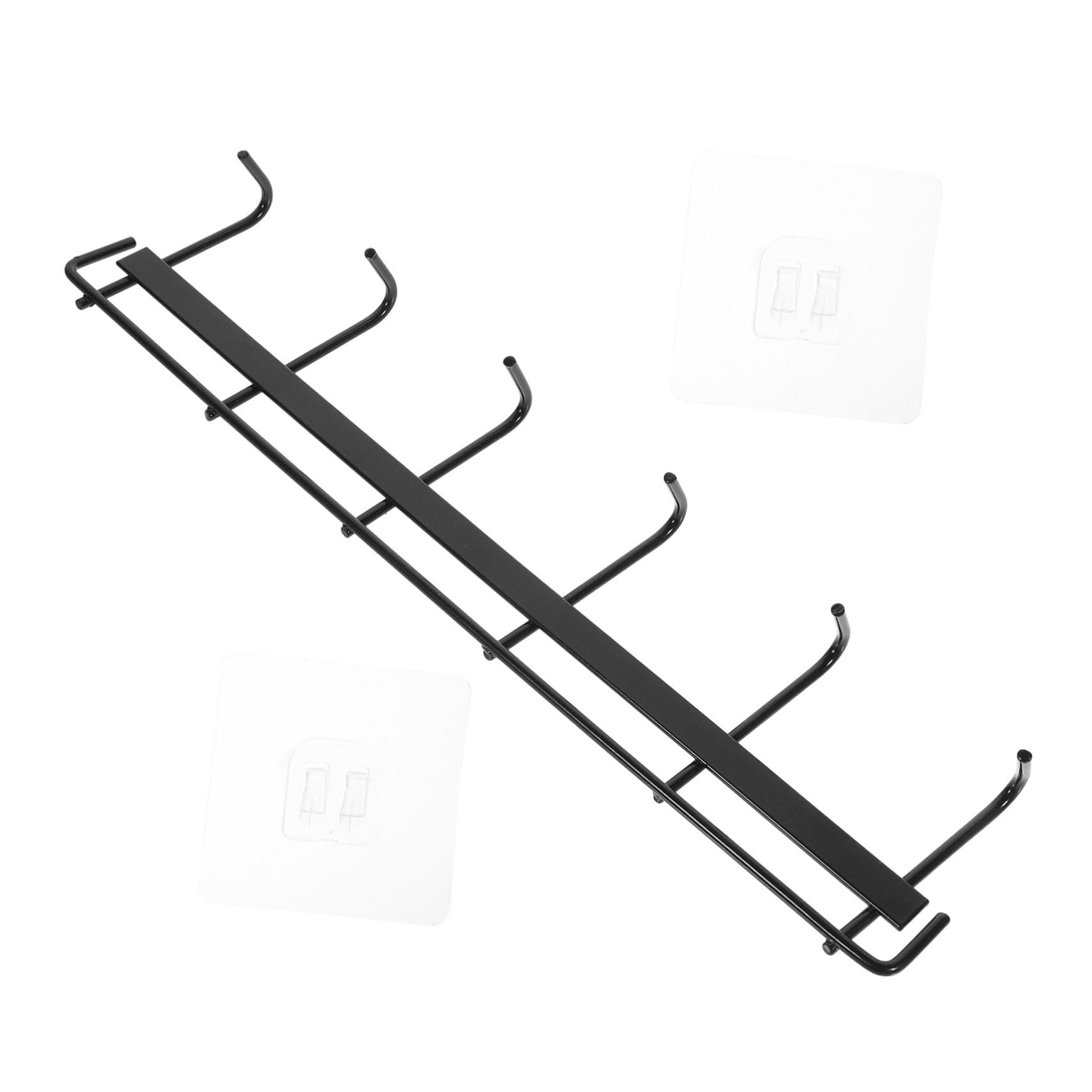 Cabilock Wall Mount Kitchen Utensil Rack with Hooks No Drill Adhesive Kitchen Hanger for Kitchen Bathroom Entryway Multi Functional Organizer