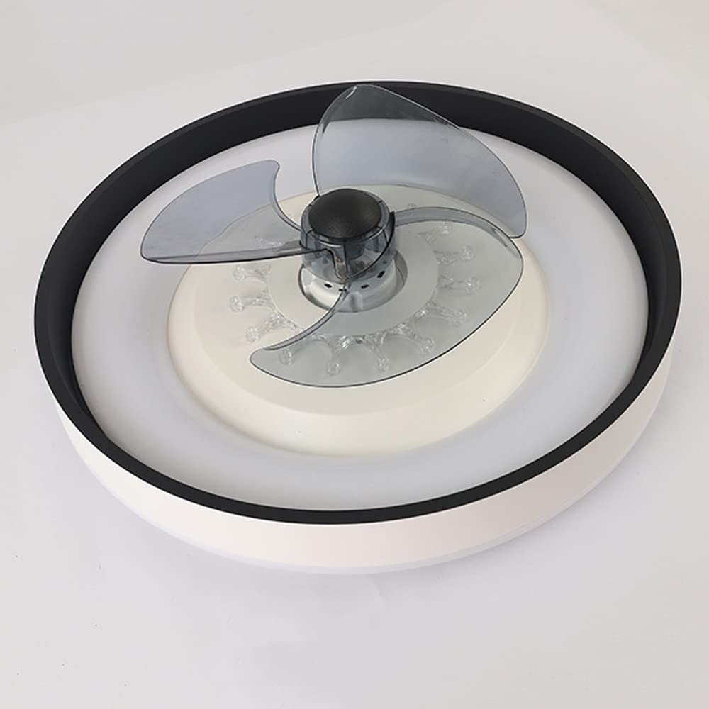 Nowa ultracienka, cicha lampa sufitowa LED, wiatr z trzema prędkościami, wbudowana lampa sufitowa bez ostrza 47 W * 2, inteligentne bezstopniowe przyciemnianie sypialnia salon z (49 * 15 c