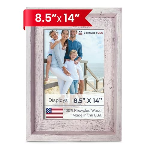 BARNWOODUSA Farmhouse Style Rustic Picture Frame, 8.5x14, Baby Pink
