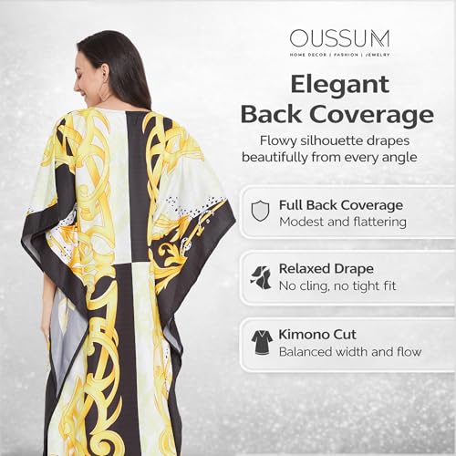 Image of Oussum Women Kaftan Plus Size Polyester Summer Lightweight Caftan Swimsuit Cover Ups Maxi African Mumu Lounge House Dress