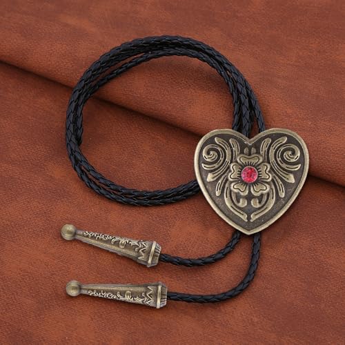 Image of Bolo Tie for Men Women Western Cowboy Bolo Tie Heart Necktie Cowboy Carter Fan