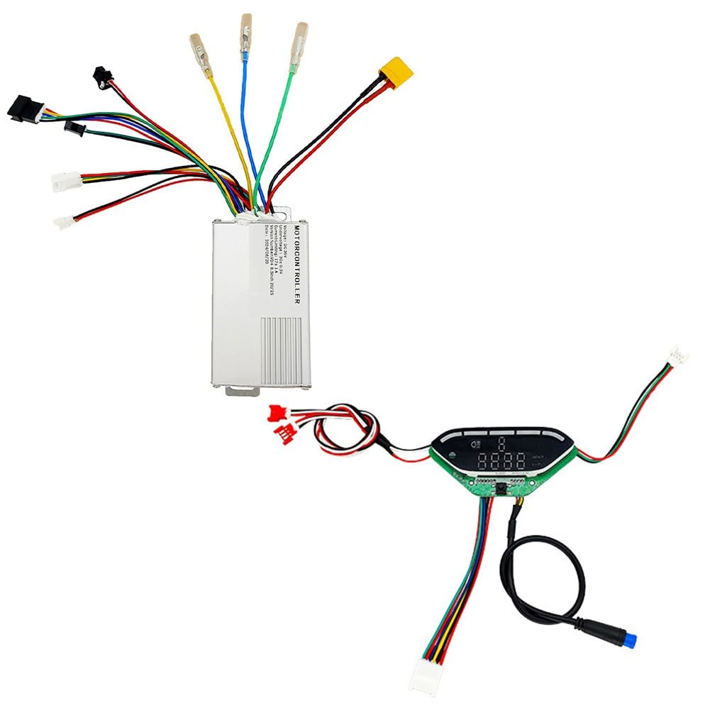 Elektroroller-Display-Controller-Set, 36 V, 350 W, 17 A, für E9T, Messgerät und Controller aus Aluminiumlegierung mit weißer Oberfläche, kompatibler Ersatz für beschädigte Einheiten