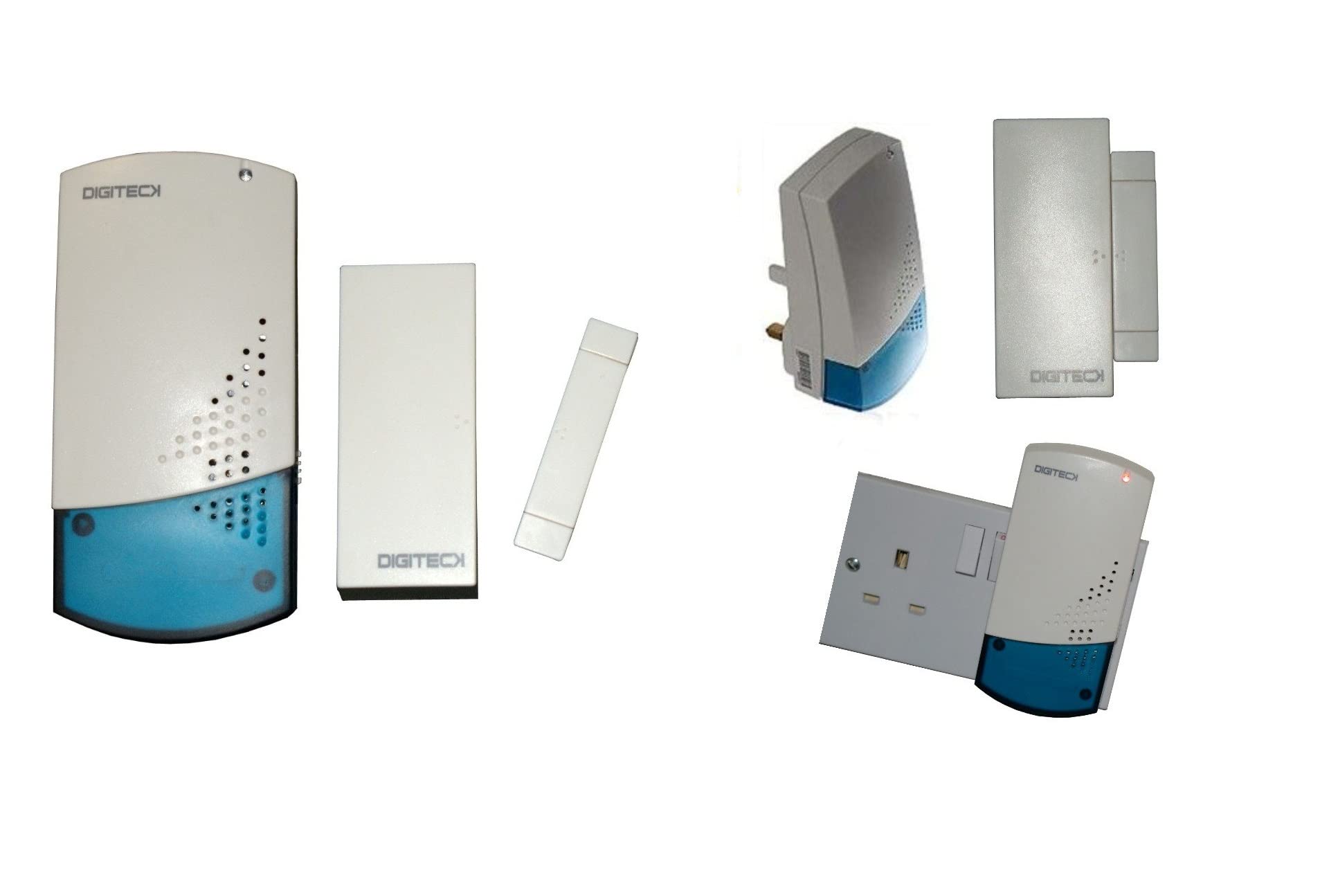 Digiteck Light A4b - Wireless 32 Melody Plug In Mains Chime With Magnetic Door/Window Contact Shop Alert Doorbell Home Security