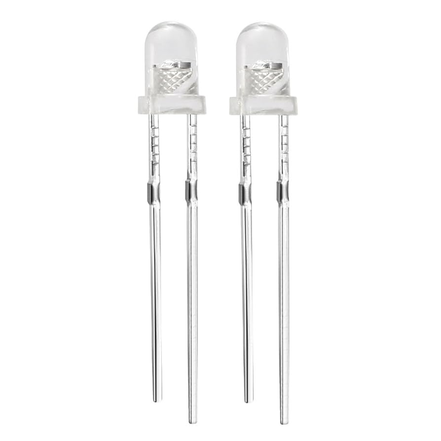 Chanzon 100 Pcs 3mm Blinking Red LED Diode Lights 1.5Hz Flashing (Clear Round Transparent DC 2V 20mA) Bright Lighting Bulb Lamps Electronics