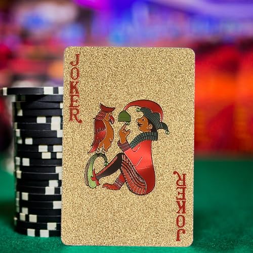 SOIMISS Goldfolie Pokerkarten mit Golddrachen Design Wasserdichtes Tragbares für Party und Familienunterhaltung Langlebig und Komfortabel als Geschenk – Bild 5