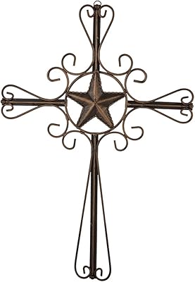 Amazon Com Ebei Decoracion De Pared Con Cruz De Metal Diseno