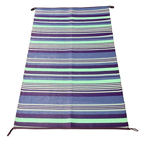 Indoor Outdoor Plastic Straw Rugs 4x6 ft - Reversible, Easy Care, Waterproof