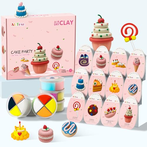 ARTPAR Air Dry Clay for Kids,Modeling Clay Kit,Molding Magic Clay Sculpting Tools Set,Ultra Light & Soft, Safe Non-Toxic | 12 Box DIY Art and Crafts School Projects, Home Party Favors for Boys & Girls