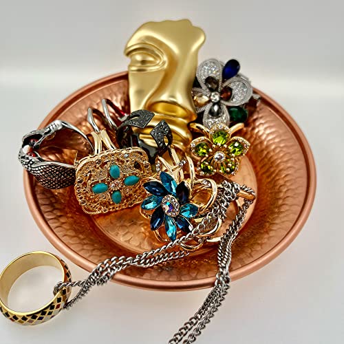 4.5”Copper Decorative Bowl Hand-Hammered By Tibet For Sauces Plate, Dips Tray Smudging Bowl, Offering Bowl, Incense Burner Holder, Ash Catcher,Jewelry Dish #TOP4