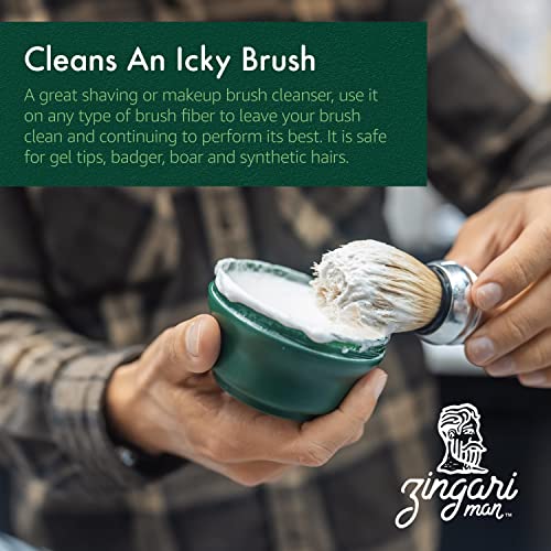 Zingari Man Shaving Kit For Men, Gift Box Includes Synthetic Shaving Brush, All Purpose Brush Cleaner And Rambler Shave Soap #TOP6