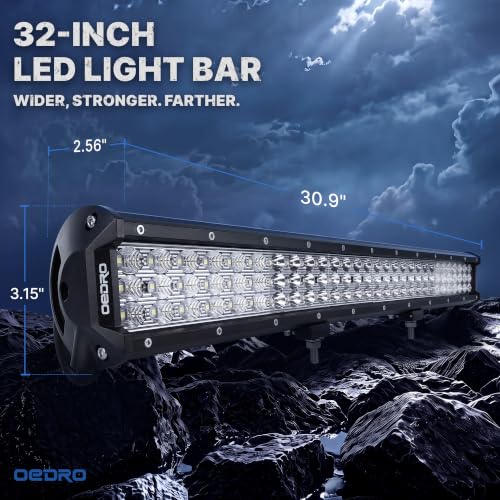 Image of OEDRO 34 Inch LED Light Bar Tri-Row Spot Flood Combo with Wiring Harness