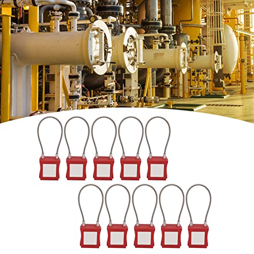 10 Sets Stainless Steel Electrical Padlock, Lockout Tagout Cable Lock with Key for Equipment Maintenance, Copper - Image 4