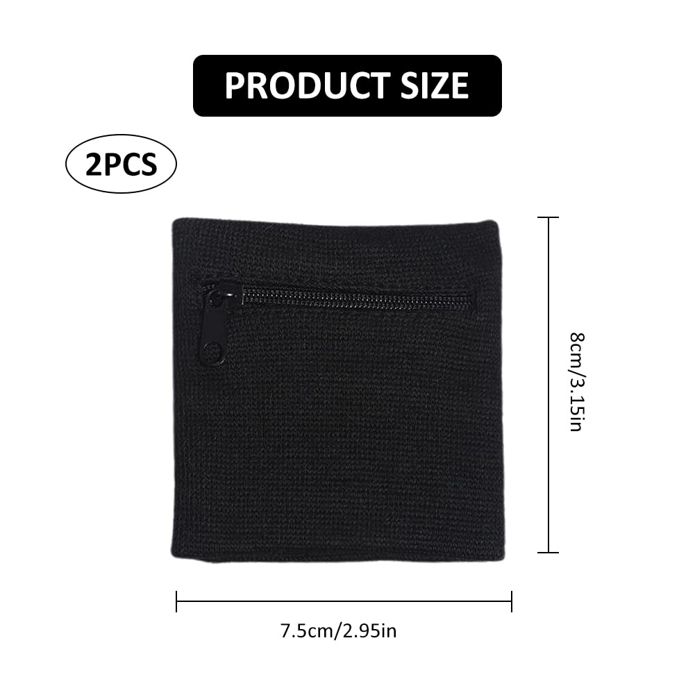 Porte-bras Sport RGZD 2 Pièces - Poche Zippée Pour Course & Cyclisme - Noir - Absorbant Transpiration