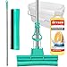 Produktbild Green Mop Set 30-03 - Green Mop 30 cm + Stiel + Ersatzschwammm + 10 Liter Eimer in weiß + 1000 ml Orangenölreiniger Konzentrat - Doppelwringer Mop saugstarker WischMop PVA Bodenwischer